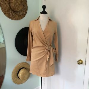 Beige wrap dress